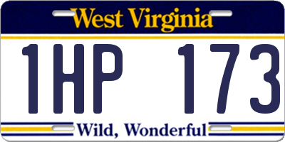 WV license plate 1HP173