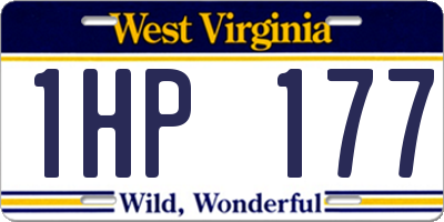WV license plate 1HP177