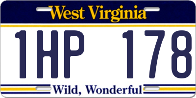 WV license plate 1HP178