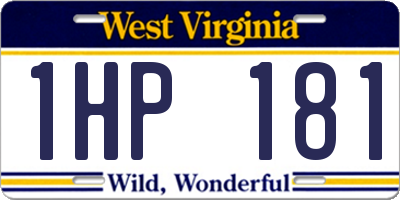 WV license plate 1HP181