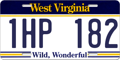 WV license plate 1HP182