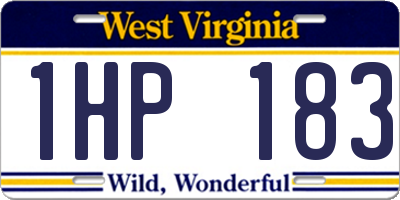 WV license plate 1HP183