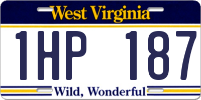 WV license plate 1HP187