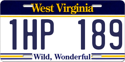 WV license plate 1HP189