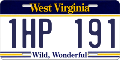 WV license plate 1HP191