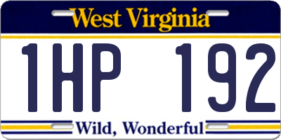 WV license plate 1HP192