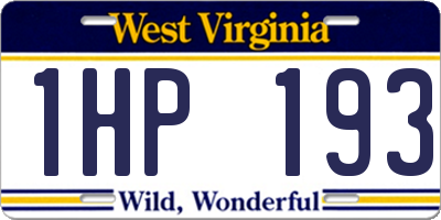 WV license plate 1HP193
