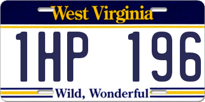 WV license plate 1HP196