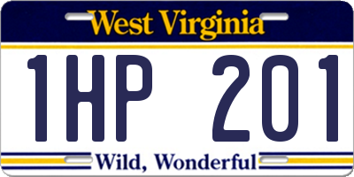 WV license plate 1HP201
