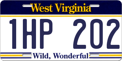 WV license plate 1HP202