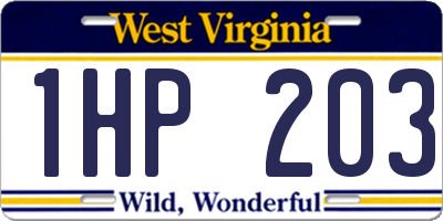 WV license plate 1HP203