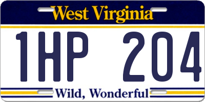 WV license plate 1HP204