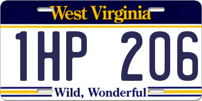 WV license plate 1HP206