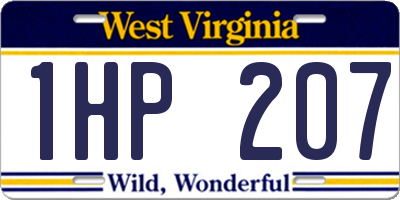 WV license plate 1HP207