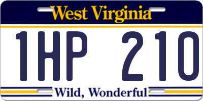 WV license plate 1HP210