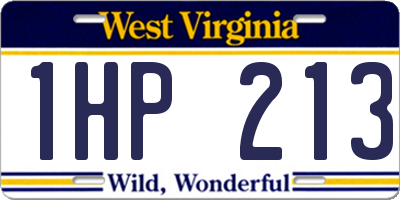 WV license plate 1HP213