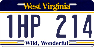 WV license plate 1HP214