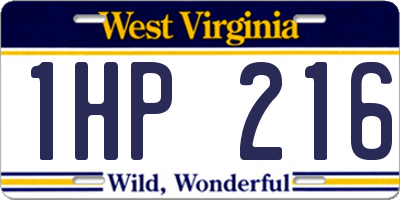 WV license plate 1HP216