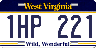 WV license plate 1HP221