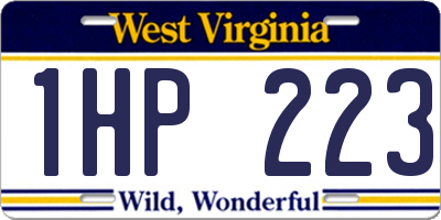 WV license plate 1HP223