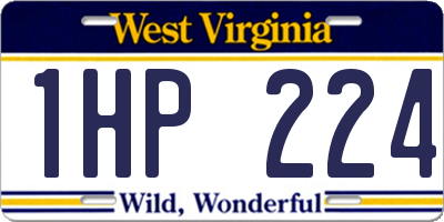 WV license plate 1HP224
