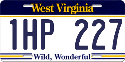WV license plate 1HP227