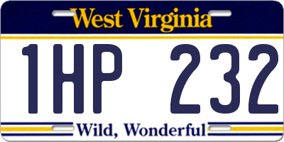 WV license plate 1HP232