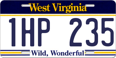 WV license plate 1HP235
