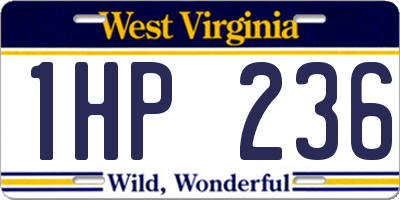 WV license plate 1HP236