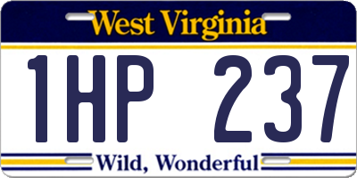 WV license plate 1HP237