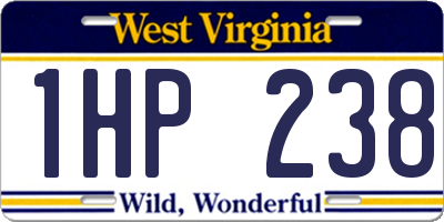 WV license plate 1HP238