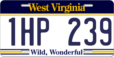 WV license plate 1HP239