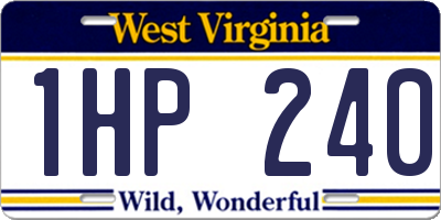 WV license plate 1HP240