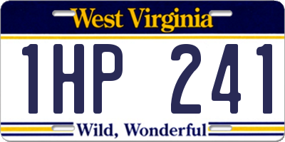 WV license plate 1HP241