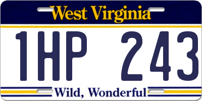WV license plate 1HP243