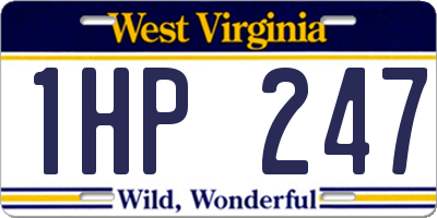 WV license plate 1HP247