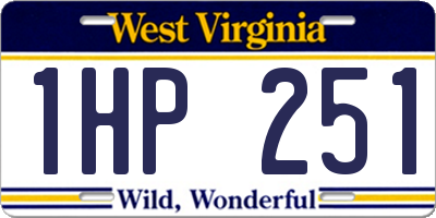 WV license plate 1HP251