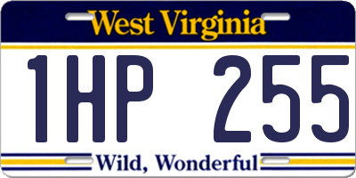 WV license plate 1HP255