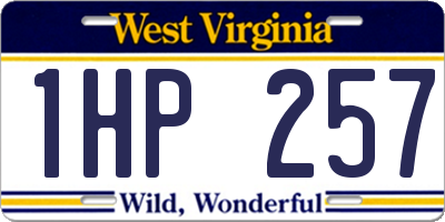 WV license plate 1HP257