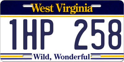 WV license plate 1HP258