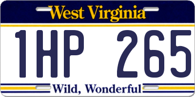 WV license plate 1HP265