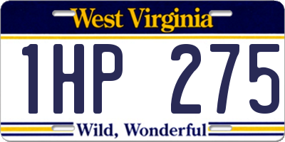 WV license plate 1HP275