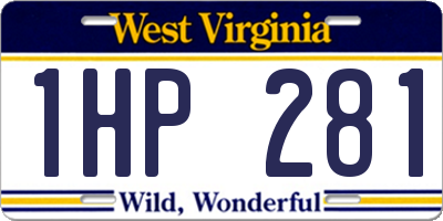 WV license plate 1HP281