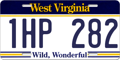 WV license plate 1HP282
