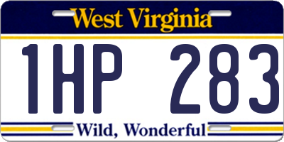 WV license plate 1HP283