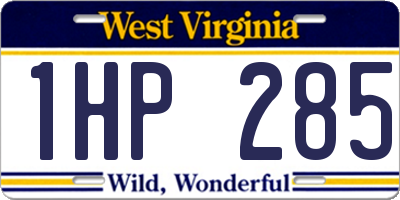 WV license plate 1HP285