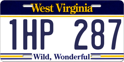 WV license plate 1HP287