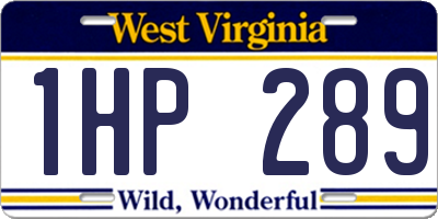 WV license plate 1HP289