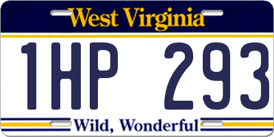 WV license plate 1HP293