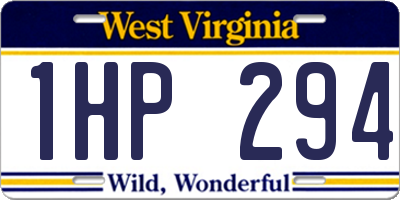 WV license plate 1HP294
